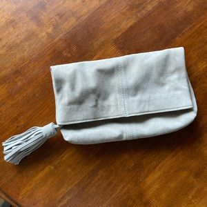 100% Suede Light Gray Leith Bag